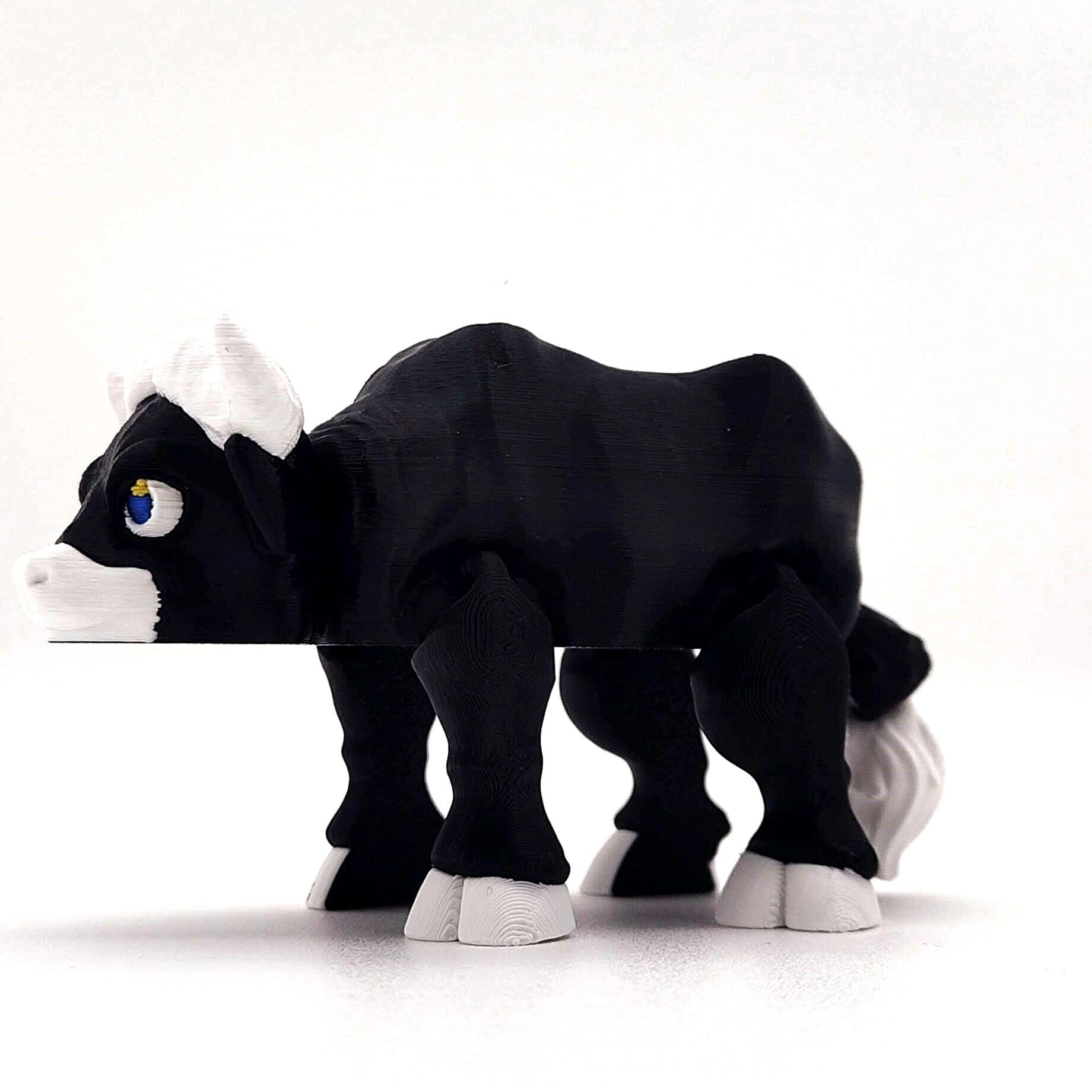 Adorable Flexible Buffalo Figurine - Handmade 3D Printed Articulated Animal Toy - Cute Home Décor Gift for Buffalo Lovers
